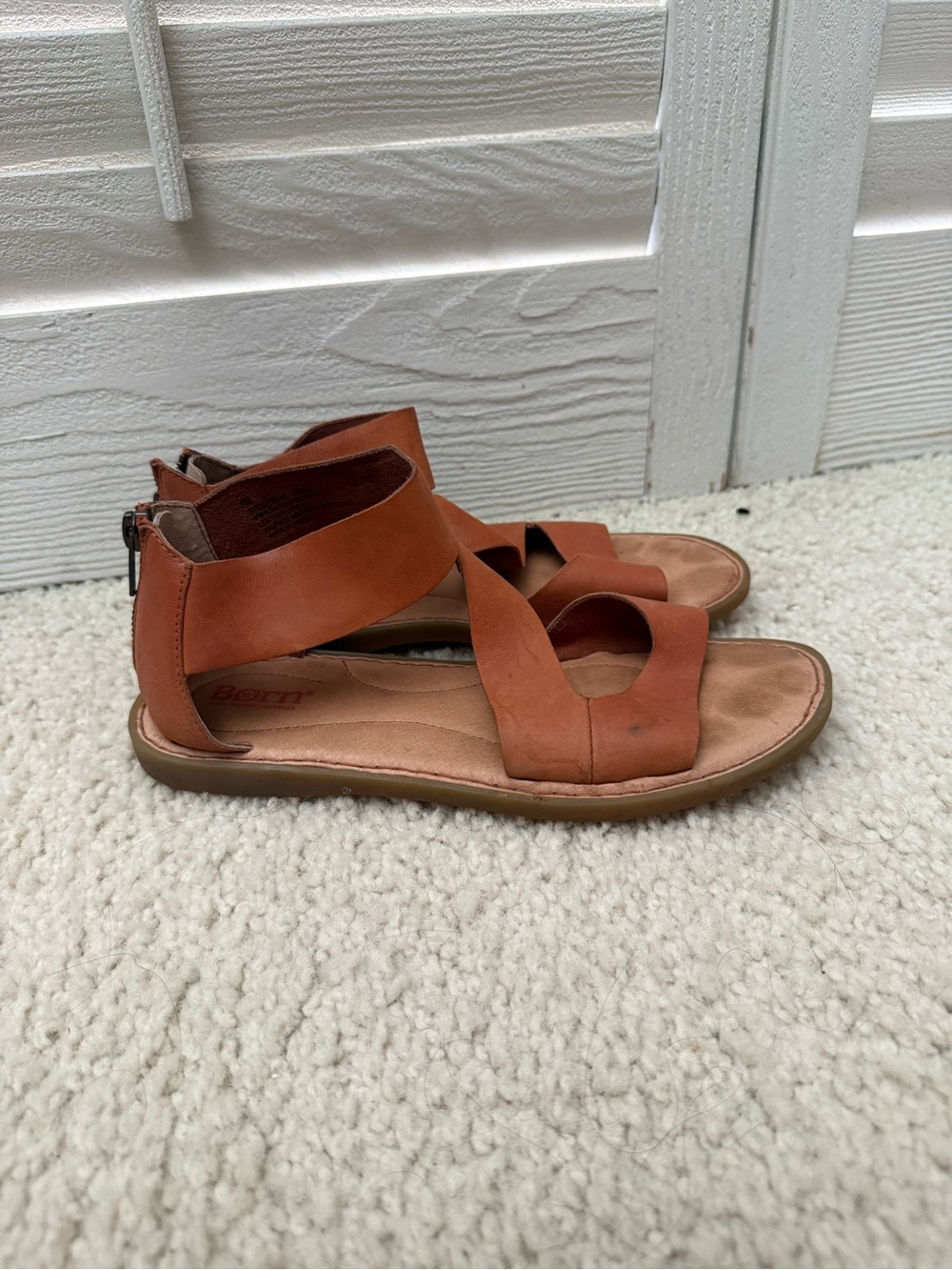 Born Tan Leather Strappy Sandals